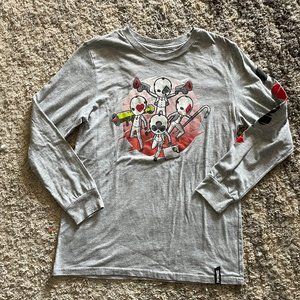 FORTNITE Gray Wildcard  Four Man Squad Long Sleeve Graphic Cotton Shirt 18 / 20